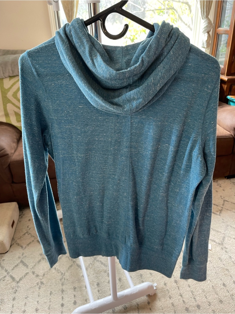 Nike Light Blue Zip Hoodie with White Accents - Picture 3 of 5